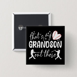That's My Grandson Out There Funny Grandma 15 Cm Square Badge