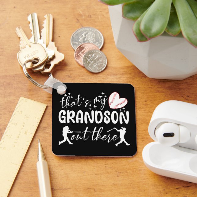 That's My Grandson Out There Funny Grandma Key Ring (Desk)