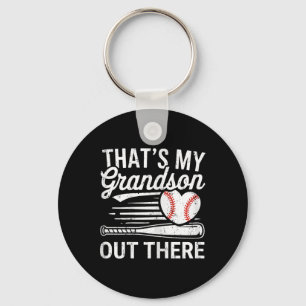 That's My Grandson Out There Shirt Women Baseball Key Ring