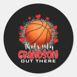 That's My Grandson Out There Sketll Grandma Mother Classic Round Sticker