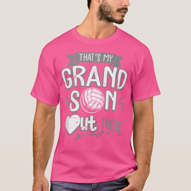 That'S My Grandson Out There Volleyball Grandma T-Shirt (Front)