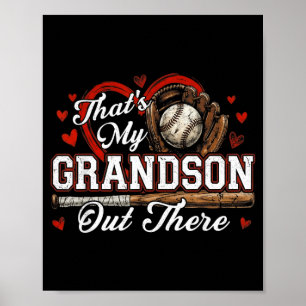 Thats My Grandson Out There Women Baseball Grandma Poster
