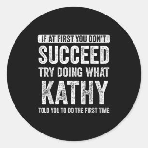 That's My Name Co. Kathy Women's Black Modern Lett Classic Round Sticker