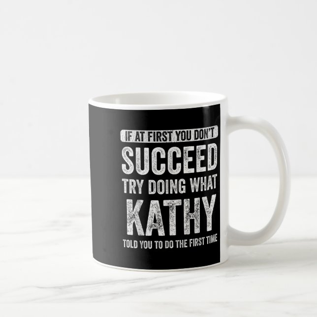 That's My Name Co. Kathy Women's Black Modern Lett Coffee Mug (Right)