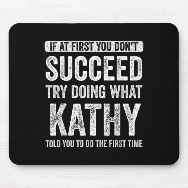 That's My Name Co. Kathy Women's Black Modern Lett Mouse Mat (Front)