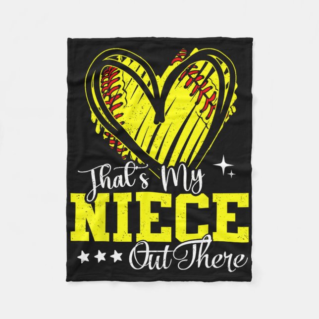 That's My Niece Out There Softll Heart  Fleece Blanket (Front)