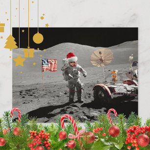 That's One Small Step for Santa Apollo 17 Holiday Postcard