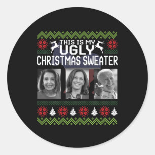 That's One Ugly Christmas Sweater Joe Biden Harris Classic Round Sticker