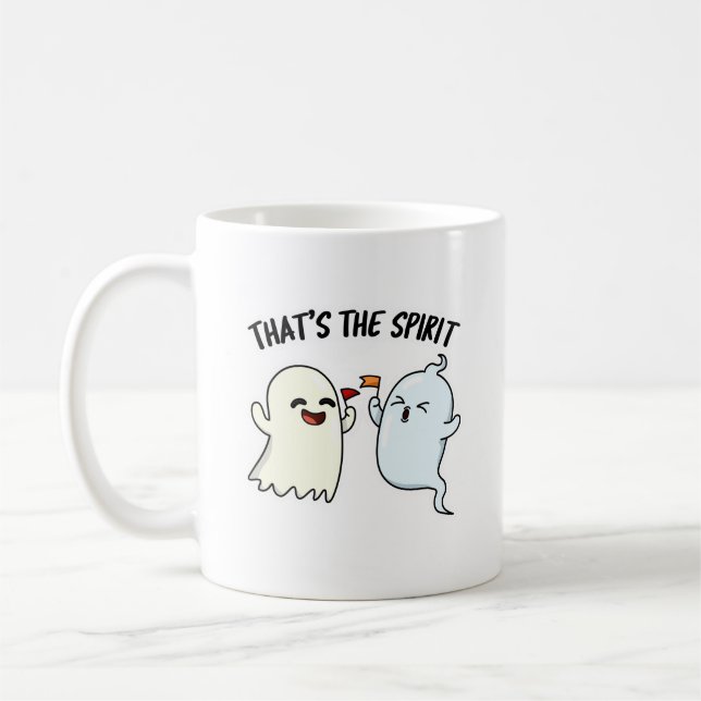 That's The Spirit Funny Halloween Ghost Pun  Coffee Mug (Left)