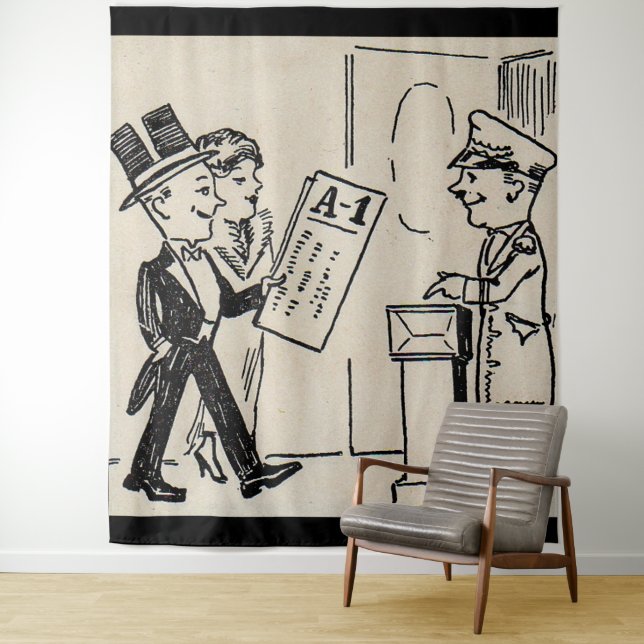 That's the Ticket - 1920s theatre cartoon Tapestry (In Situ)