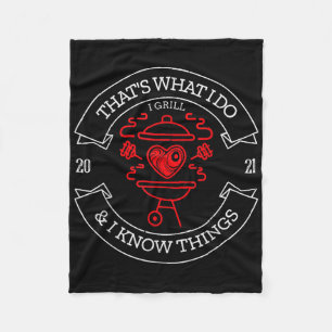 Thats What I Do Grill Bbq Funny Dad Gift Tee Fleece Blanket
