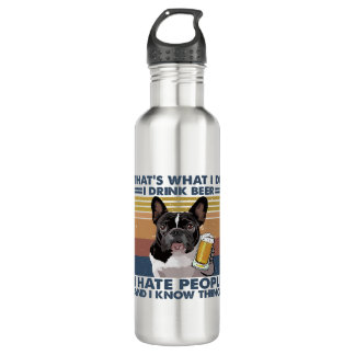 Thats What I Do I Drink Beer Funny French Bulldog 710 Ml Water Bottle