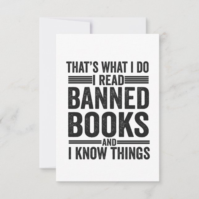 That's What i Do I Read Banned Books Funny Reading Thank You Card (Front)