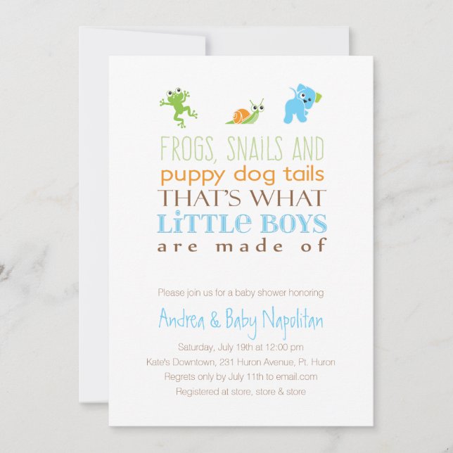 That's What Little Boys Are Made Of  | Baby Shower Invitation (Front)
