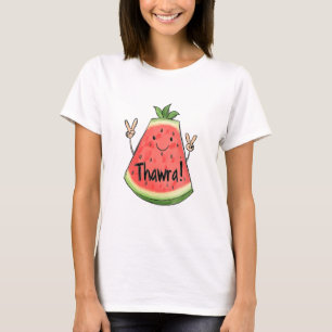 Thawra & Watermelon Smiling Revolution with Peace T-Shirt