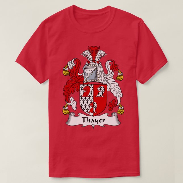 Thayer Coat of Arms Family Crest  T-Shirt (Design Front)