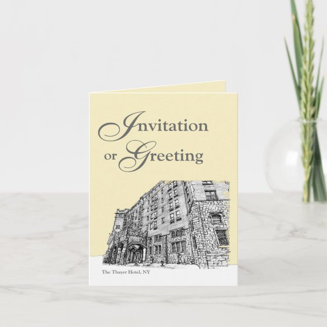 Thayer Hotel cream ivory Invitation (Front)