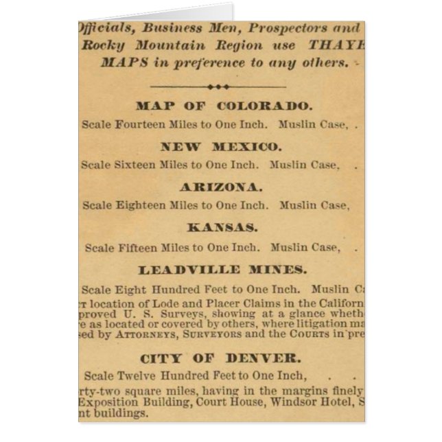 Thayer's map of Colorado (Front)
