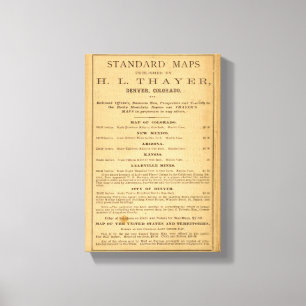 Thayer's map of Colorado 2 Canvas Print