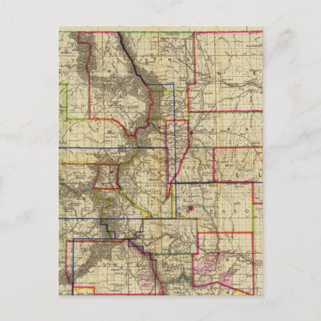 Thayer's map of Colorado 2 Postcard (Front)