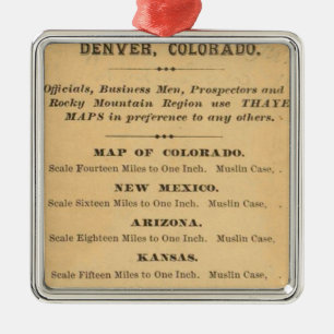 Thayer's map of Colorado Metal Tree Decoration