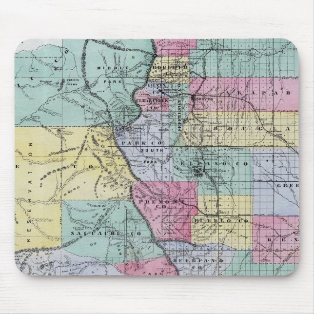 Thayer's Map of Colorado Mouse Mat (Front)