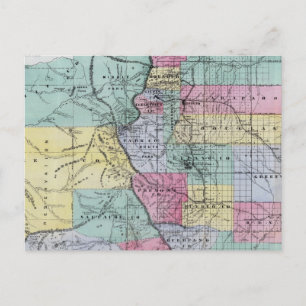 Thayer's Map of Colorado Postcard