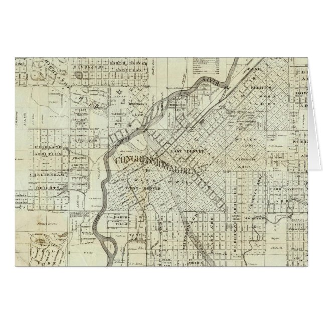 Thayer's Map of Denver Colorado (Front Horizontal)