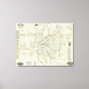 Thayer's Map of Denver Colorado Canvas Print