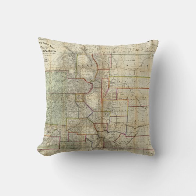 Thayer's New Map Of The State of Colorado Cushion (Front)
