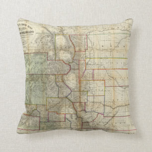 Thayer's New Map Of The State of Colorado Cushion