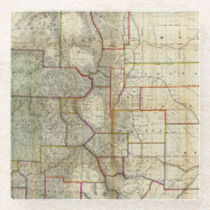 Thayer's New Map Of The State of Colorado Glass Coaster