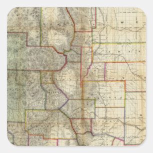 Thayer's New Map Of The State of Colorado Square Sticker