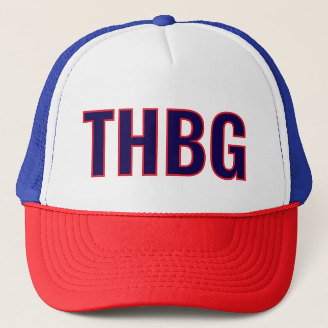 THBG RED WHITE BLUE  TRUCKER HAT (Front)