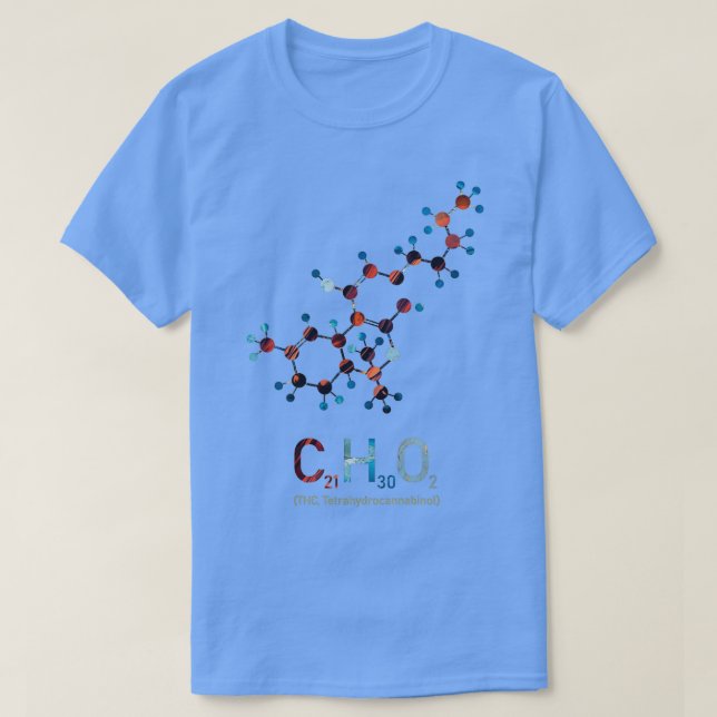 THC Molecule Chemistry T-Shirt (Design Front)