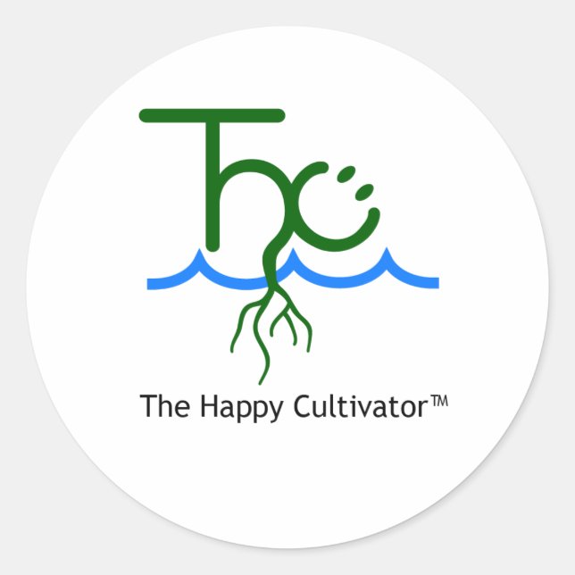 THC The Happy Cultivator™ logo & name sticker (Front)