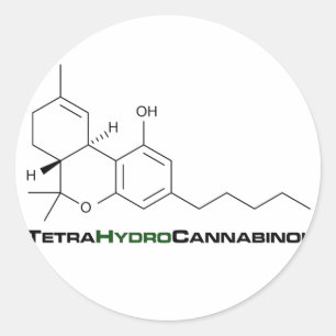 THC Weed Classic Round Sticker