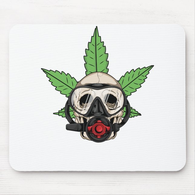 THC Weed Scuba Diver Mouse Mat (Front)