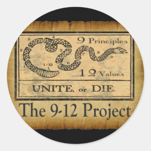 the912project.com unite or die classic round sticker