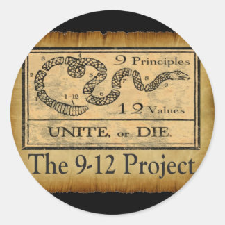 the912project.com unite or die classic round sticker