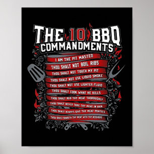 The 10 Bbq Commandments Poster