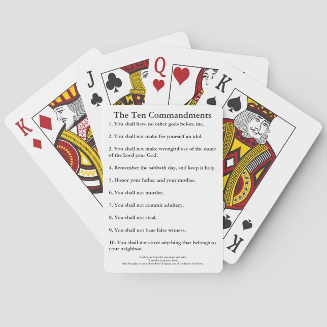 The 10 Commandments 48 Wallet Size Playing Cards (Back)