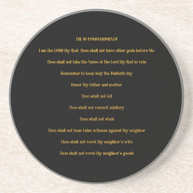 The 10 Commandments Coaster (Front)