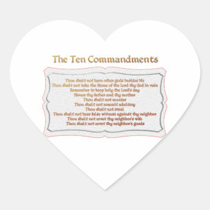 The 10 Commandments Heart Sticker