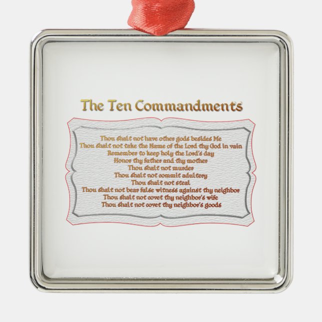 The 10 Commandments Metal Tree Decoration (Front)