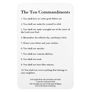 The 10 Commandments Methodist Home & Office Magnet