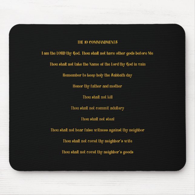The 10 Commandments Mouse Mat (Front)