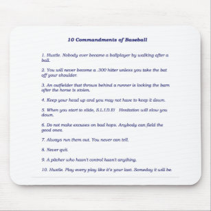 The 10 Commandments of Baseball Mouse Mat