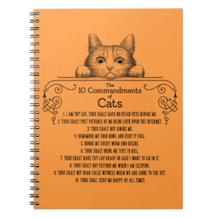 The 10 Commandments of Cats Funny Notebook
