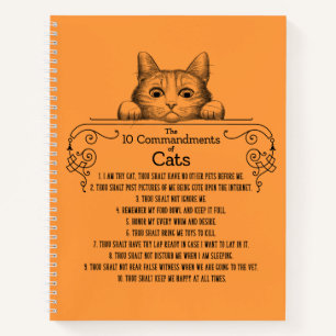 The 10 Commandments of Cats Funny Notebook